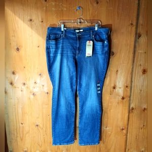 Levi's Classic Straight Blue Cotton Blend Mid Rise Jeans